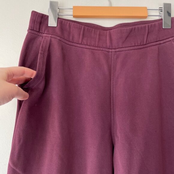 ❄️SOLD❄️ LULULEMON Relaxed High-Rise Joggers Cassis Burgundy Cotton Terry Size 8 - Picture 5 of 12